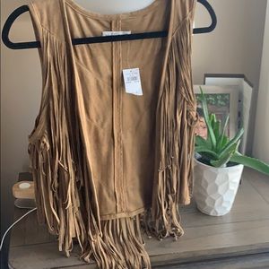 Suede Crop Western Vest